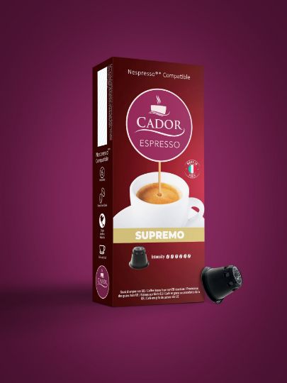 Cador Supremo Nespresso compatible espresso capsules with espresso cup